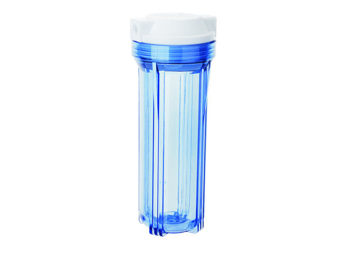 Clear Plastic Cartridge Filter Vessels For Residential RO Water Purifier Single O Ring 2.5" / 10"
